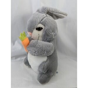 Animal Toy Gray Rabbit Plush 10 Inch Carrot 1984 Stuffed #2